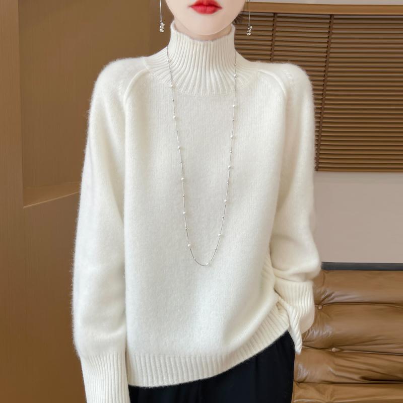 Women Sweater 100% Wool MODERN NEW SAGA Turtleneck Knit Pullover Thick Winter Jumpers Female Knit Tops