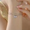 Cazador Cute Bowknot Charm Hand Bracelets for Women Stainless Steel Jewelry Double Beads Chains Bracelet Gift Trendy Wholesale