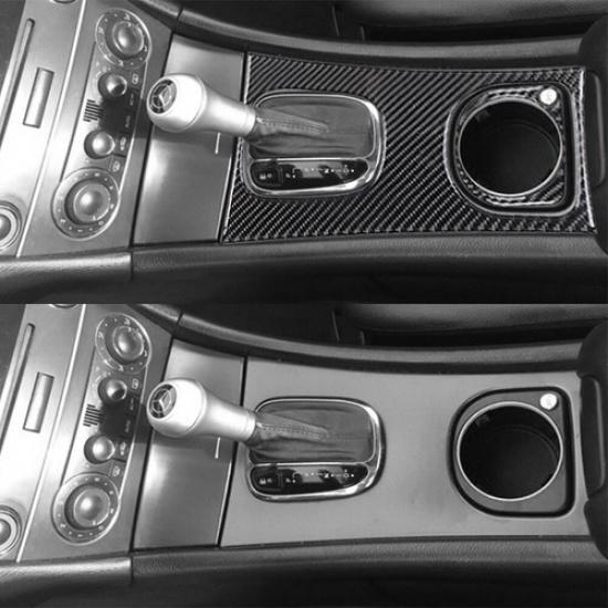 2Pcs Carbon Fiber Interior Gear Shift Cover Trim For Mercedes-Benz C-Class W203