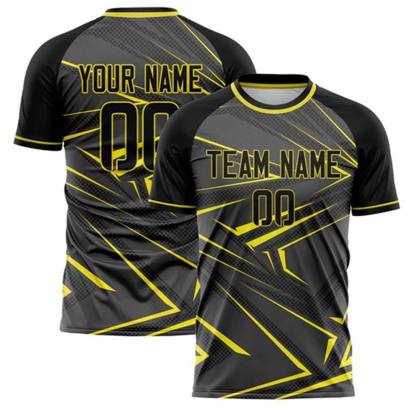 Football T-shirt Personalized DIY Crew Neck Grey Sports T Shirt Loose Quick Team Uniforms