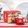 Geschenkbox-Form Keramik Santa Tasse mit Deckel Löffel niedliche Weihnachtstasse grenzüberschreitende Lieferung Kaffeetasse