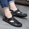 Sommer Neue Baotou Hausschuhe Männer Handgemachte Echtes Leder Casual Sandalen Rutschfeste Outdoor Strand Urlaub Dual Zweck Schuhe