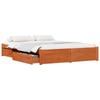 Bed Frame Wax Brown 160 X 200 Cm Solid Pine Wood