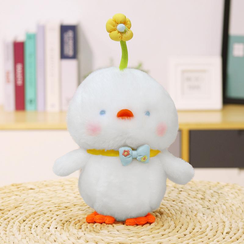 Jucărie de pluș rață galbenă mică drăguță, păpușă de 8 inch, păpușă de mașină, păpușă inimă pentru fată, păpușă de aruncat la nuntă, cadou