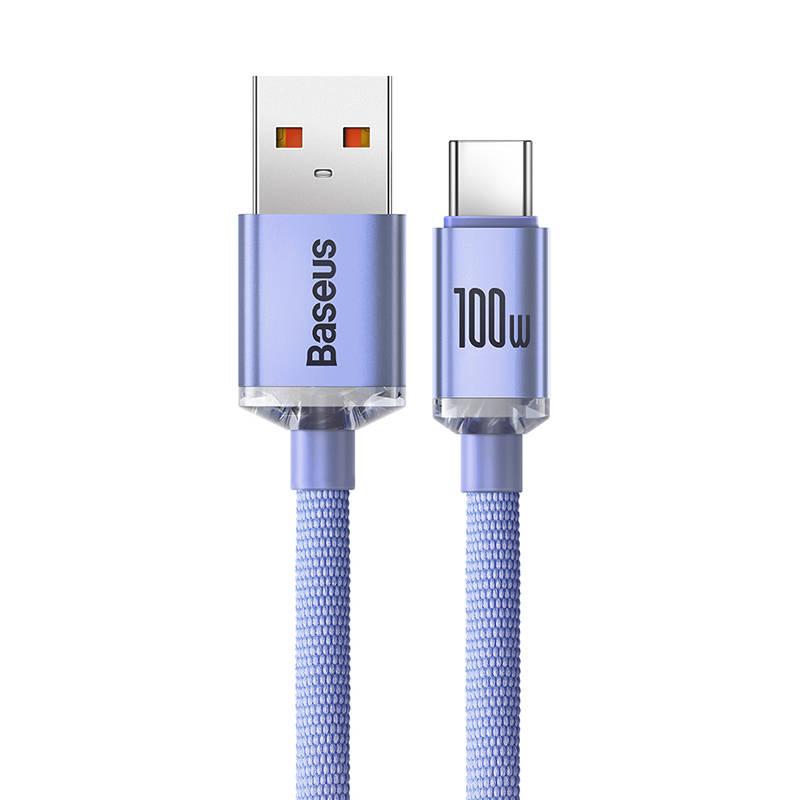 Cable Baseus  Baseus Crystal Shine Series Cable USB Cable for Fast Charging and Data Transfer USB Type A - USB Type C 100W 2m Purple (CAJY000505)