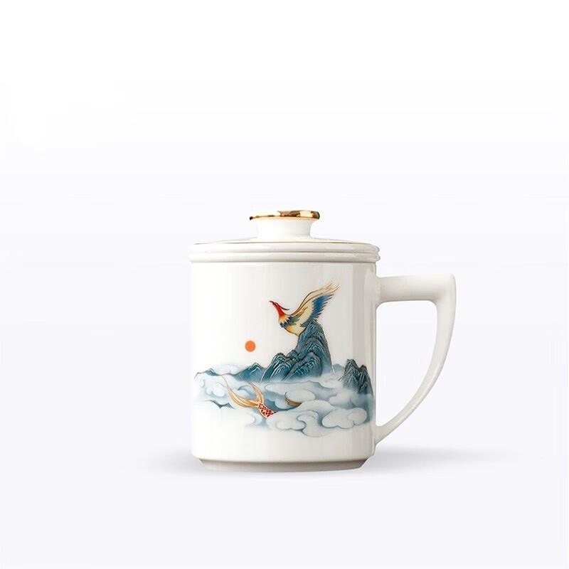 Horned Pansy Pengcheng Wanli Ceramic Tea Infuser Mug & Caddy Gift Set