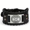 High Quality Viking Viking Cowhide Bracelet Vintage Weaving Compass Men's Bracelet