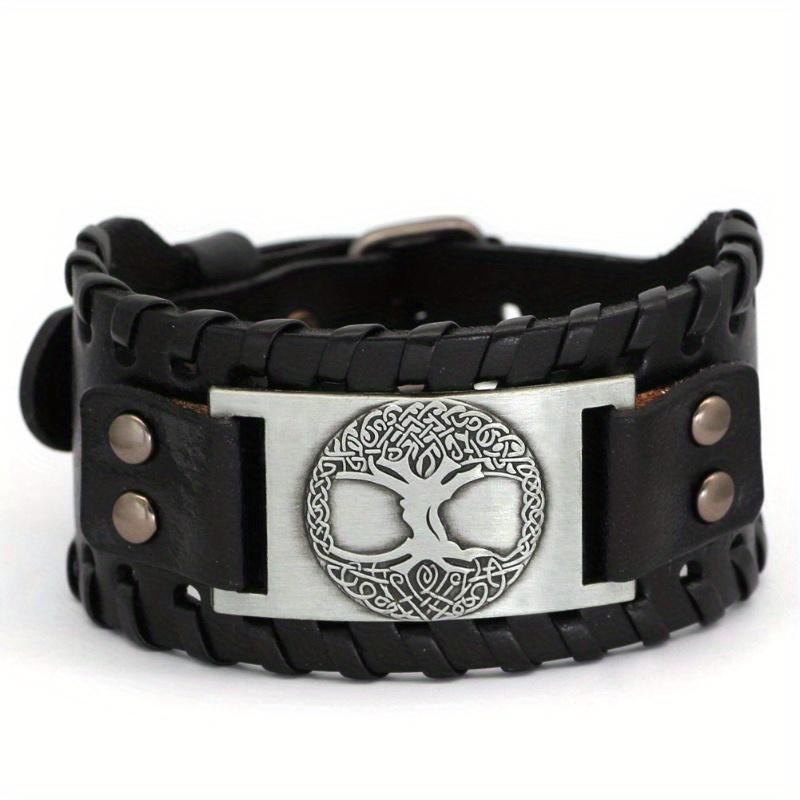 High quality Viking Viking Cowhide Bracelet Vintage Weaving Compass Men s Bracelet