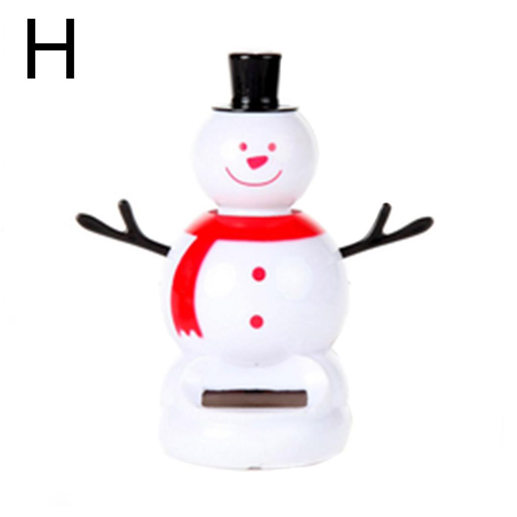 2022 Christmas Cute Car Ornament Solar Dancing Christmas Tree Snowman Santa Claus Elk Automatic Swing Car Interior Decoration