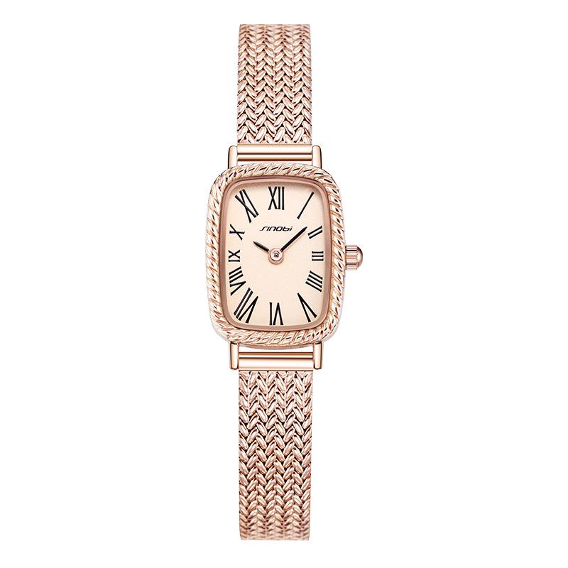 Sinobi Women s High-Design Quartz Watch, Ladies  Small Square Face with Mesh Strap