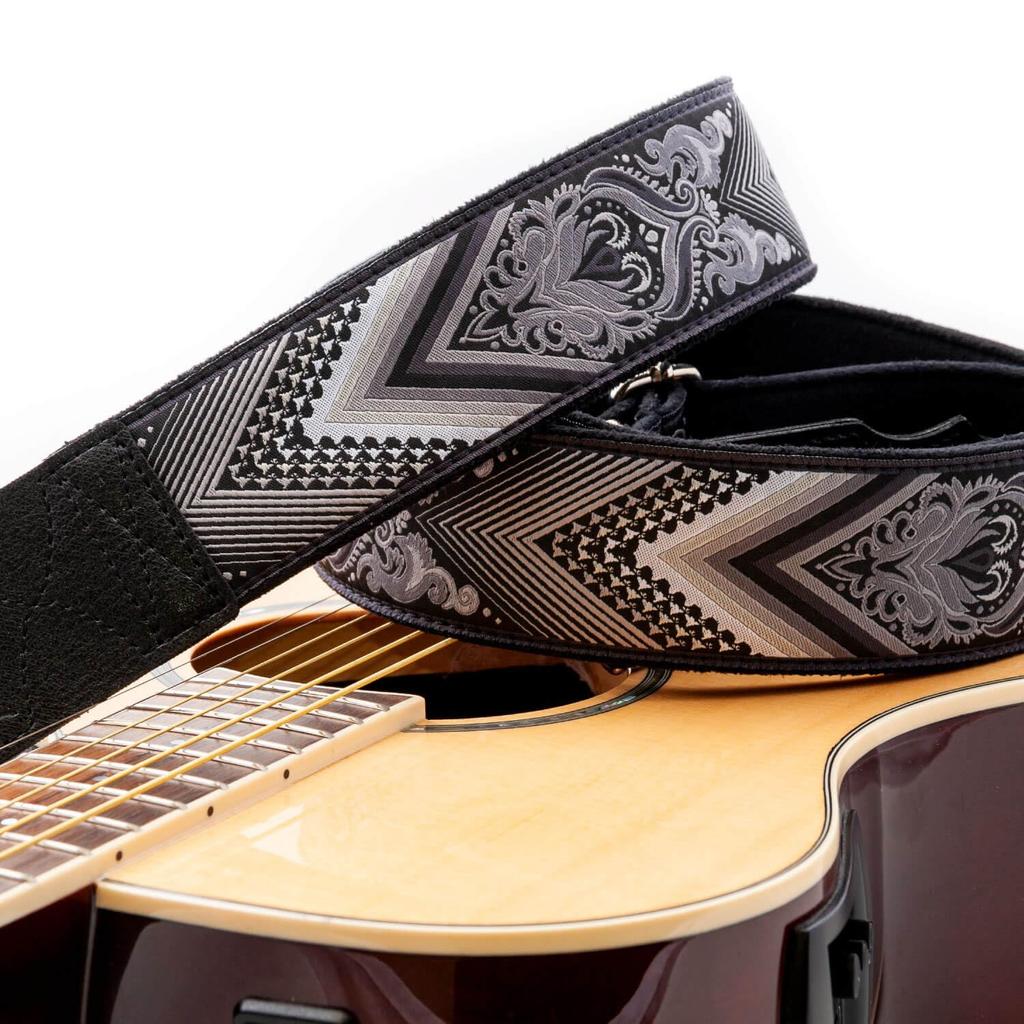 Straps 5cm Arrow Black RightOn! Guitar/Bass Strap, Wide, 90-150cm,