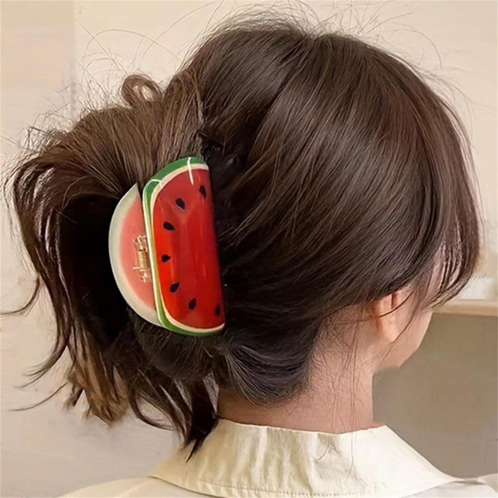 1PC Fruit Based Acrylic Clip Creative Hair Accessory Hair Clip At The Back Of The Head Shark Clip