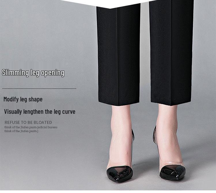 Modische elastische Skinny-Hosen aus Kunstseide mit elastischem Bund für Frauen mittleren Alters und ältere Frauen - Frühling/Sommer, verkürzter Stil