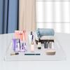 Clear Acrylic Serving Tray with Handles, 23.92x23.92Inch Oversize Spill Proof Decorative Tray, Multipurpose Countertop Organizer