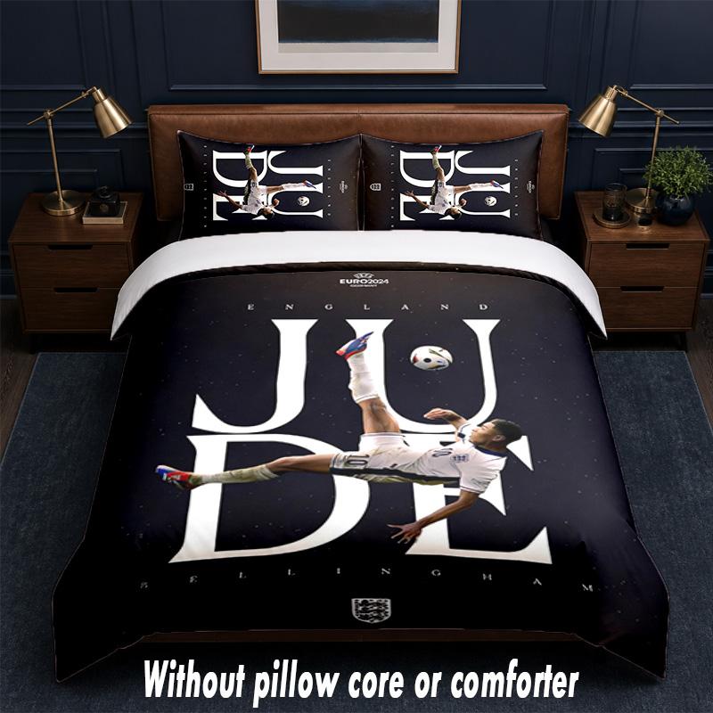 Jude Bellingham Design Bed Bedding Set 1 Duvet Cover + 2 Pillowcases Soft Breathable Household Bed Linens