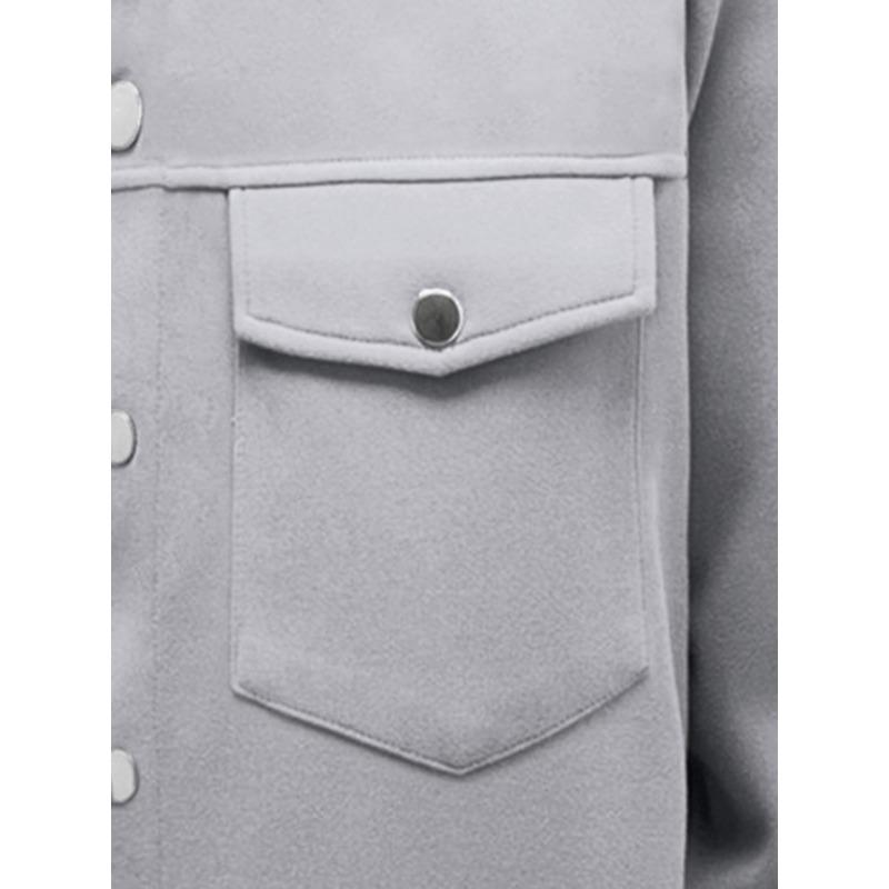 Men Casual Turn Down Collar Solid Color Slim Fit Single Breasted Jacket Outerwear