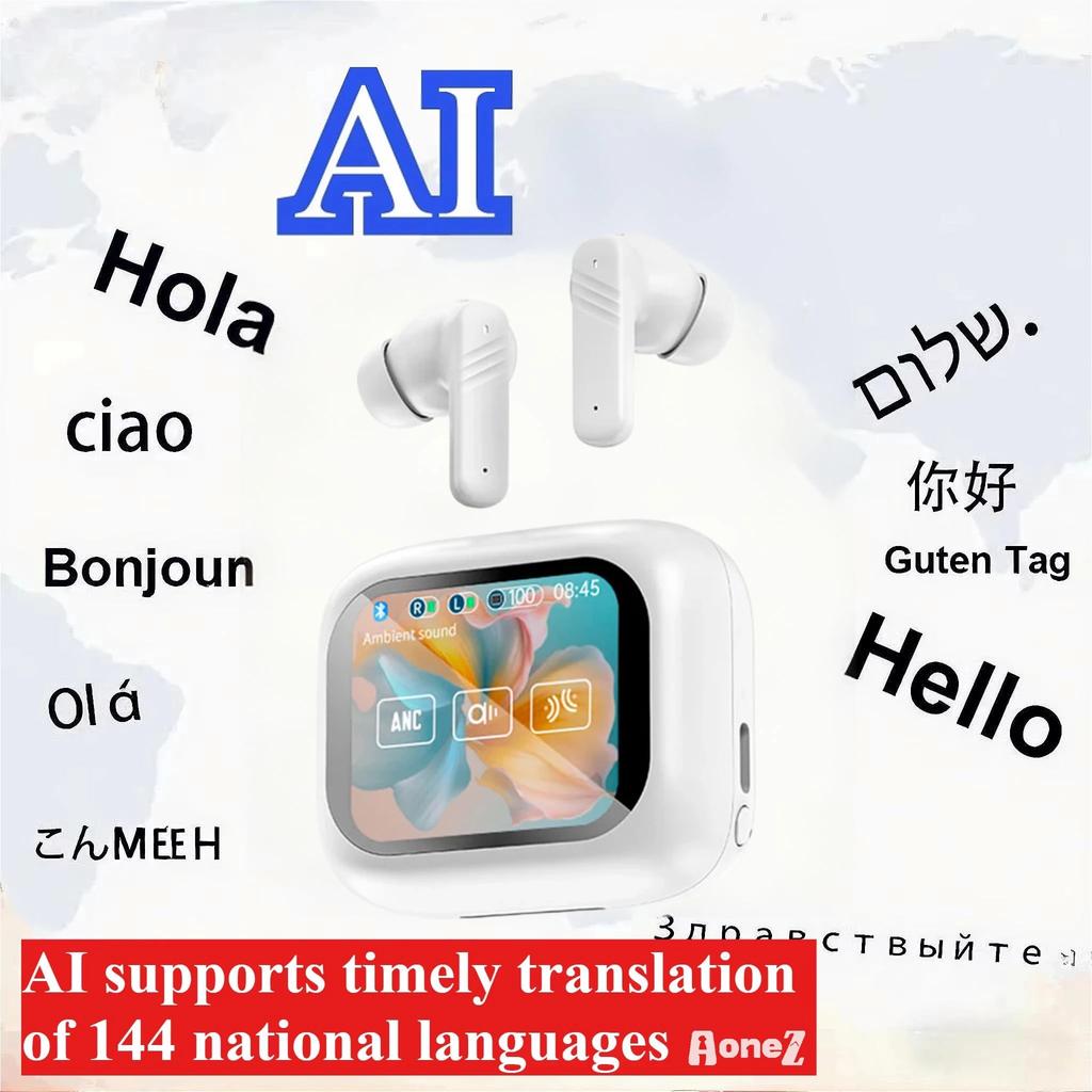 2026 AI Sport Wireless Earbuds Bluetooth 54 IPX8 Waterproof Secure Fit Earhooks 45H Playtime Touch Control ANC for Running Gym