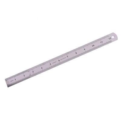 Regla de metal de acero inoxidable con borde recto para dibujo y corte, parte trasera antideslizante