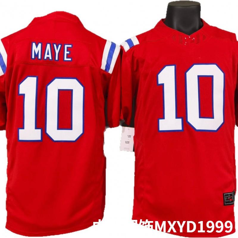 New England Patriots 10 Drake Maye Red Authentic NFL Jersey Replica Football Uniform Men