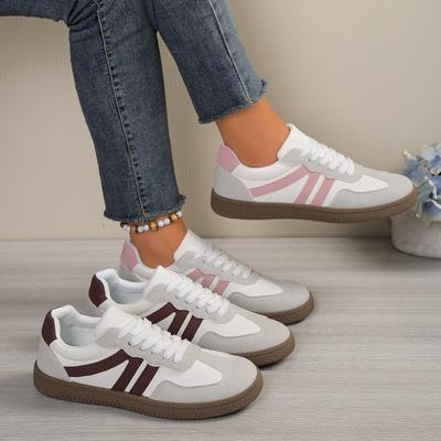 Retro German Army Trainer Sneakers for Women - Wide Width Soft Sole Lightweight Walking Shoes, Vintage Style Lace-Up Comfort Shoes