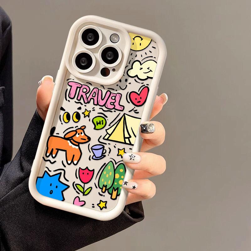 Camping Lines for Dogs iPhone17ProMax Mobile Phone Case 17Pro Cartoon 15/14 Men's and Women's 16