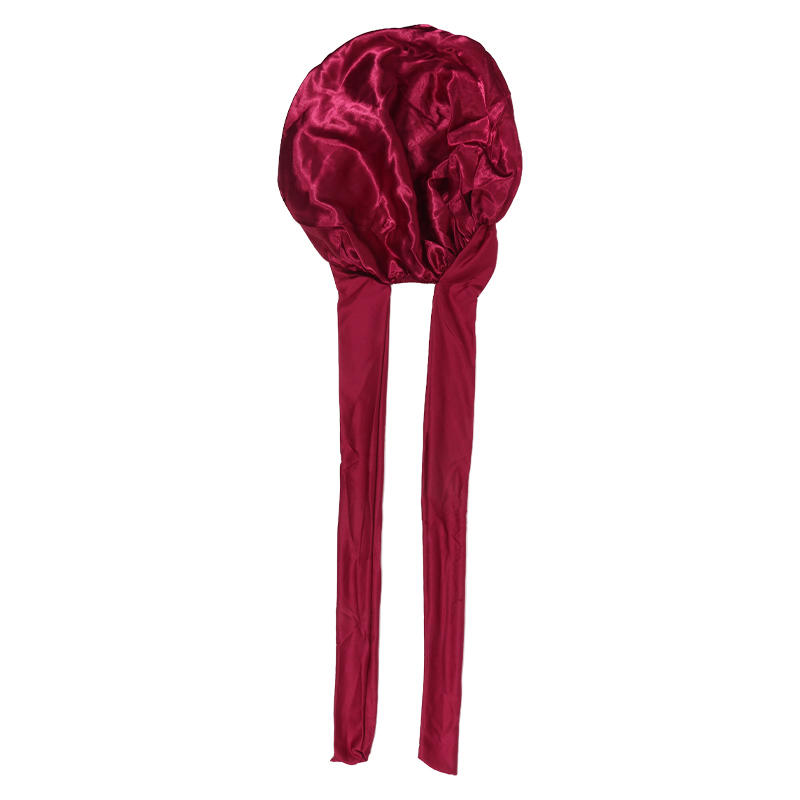Women Satin Sleep Cap Silky Bonnet Hair Protection Wide Band Stretchy Night Head Wrap For Shower Edge Cover Solid Color Comfortable Accessory