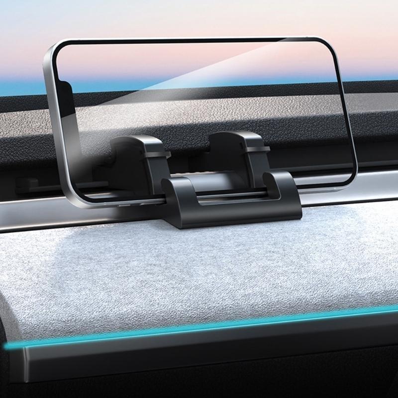 Multifunction Clip On Smartphone Holder with 360 Degree Rotation Clip Mount Phone Stand Silicone Phone Cradle for Model Y/3