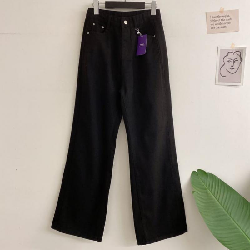 Honey J Men Two Lengths Two Fill Hidden Banding Cut Denim Straight Pants 4color