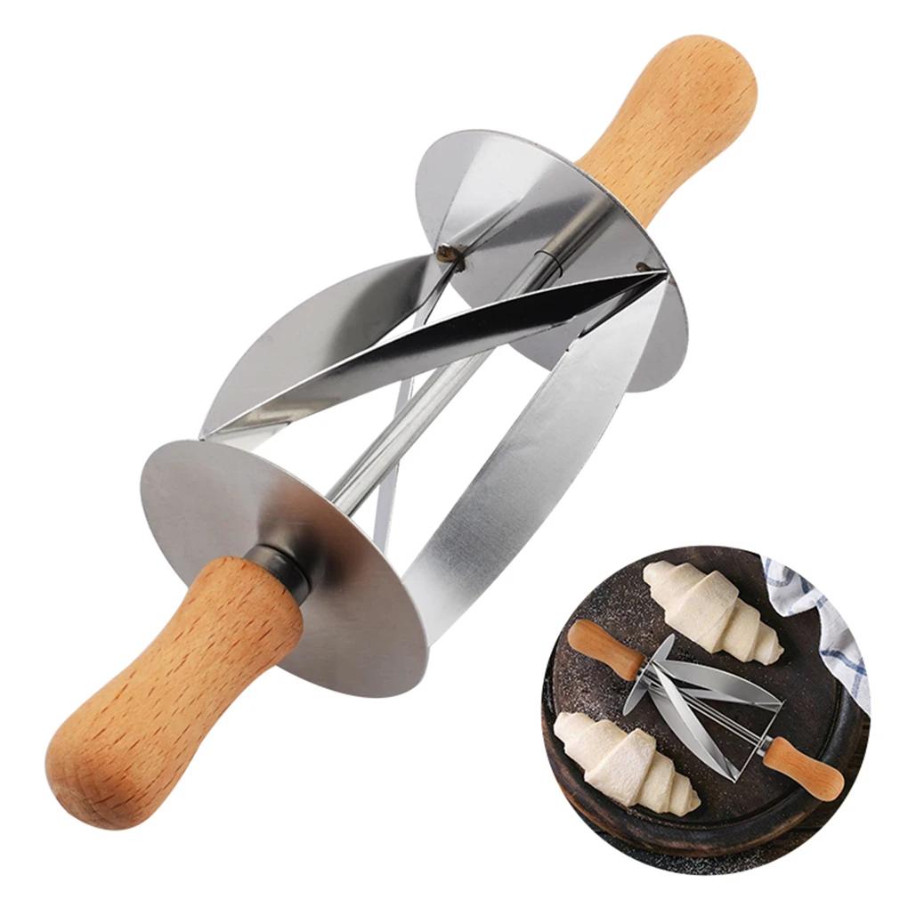 Stainless Steel Croissant Roller Cutting Baking Tool Croissants Maker Durable Dough Pastry Rolling Cutter Baking Kesong Slicer