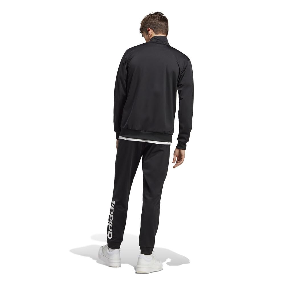 Adidas ECT04 Linear Logo Tricot Tracksuit Size Small Men's Set, Black/White/Black/White (IC6775),