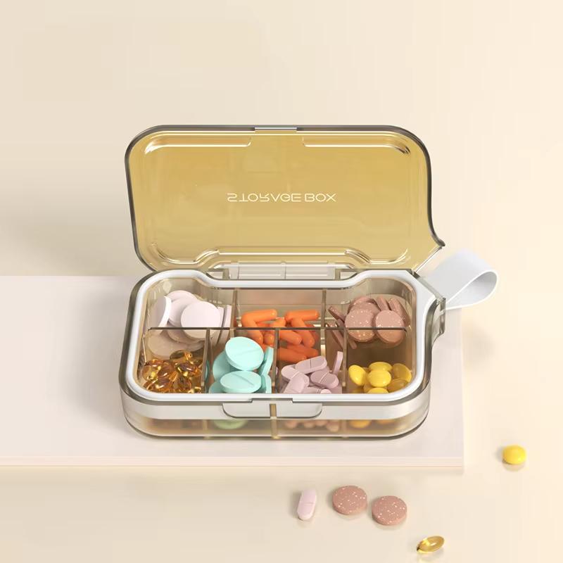 Untior Pill Box Portable Dispenser on-The-Go Calcium Tablet Medication Dispenser Seven Days Large Capacity Sealed Pill Cases