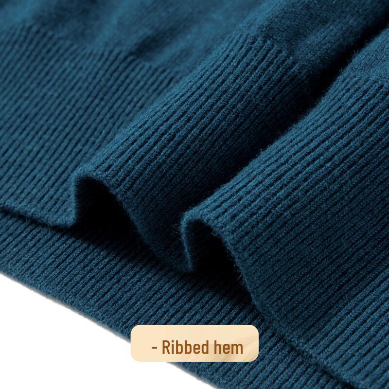 Futing Men's 100% Merino Wool Mock Neck Pullover
