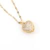Peach Heart Necklace Women'S Light Luxury Style Simple And Versatile Temperament Shining Zircon Pearl Jewelry