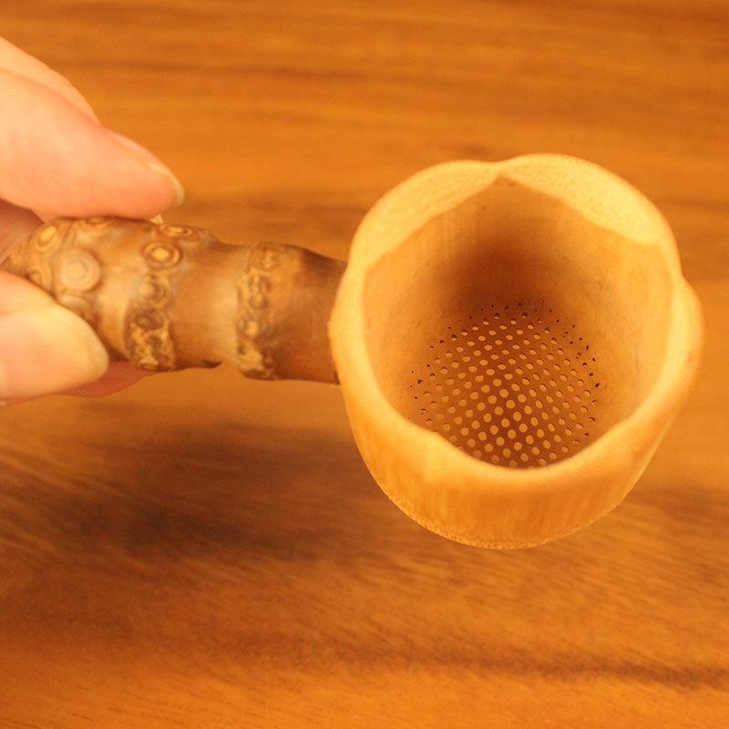 Carbonized Bamboo Tea Infuser & Strainer Set - Natural Gongfu Tea Accessories Bamboo Joint Tea Filter