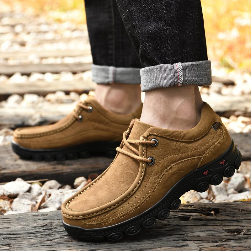 Fashion High Quality Men Real Leather Casual Shoes Classic Genuine Leather Loafers for Man Comfortable Driving Shoe Male Sneakers Casual