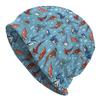 A Men'S Street Style Ocean-Themed Knitted Hat - Featuring a Vibrant Shark Pattern, Made from Durable Knitted Fabric, Offering a Comfortable And Stretc