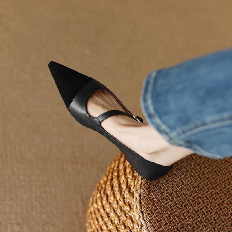 Fashion New Style Fashion Women Flat Women's Pointed Toe Retro Single Shoes Buckle Round Mary Jane Shoes Ballerina Flats Zapatos Mujer