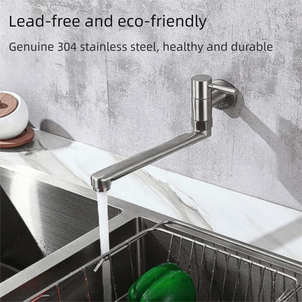 180° Rotation Kitchen Faucet Lengthened Outlet Stainless Steel Sink Tap  Bathroom Use