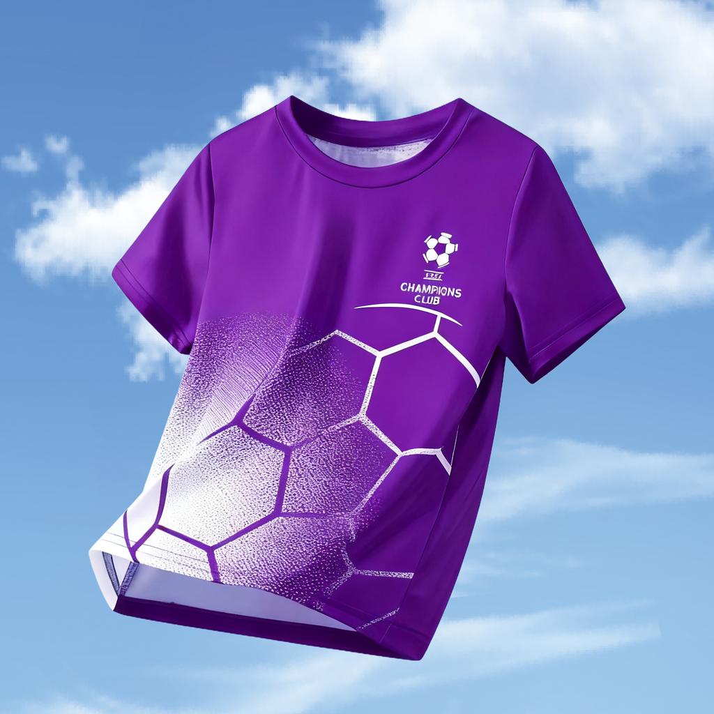 Unisex Kids Football Short Sleeve T Shirt 2-14Y Outdoor Moisture Wicking Soccer Jersey Casual Children Wear