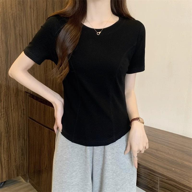 2024 Summer Women's Slim Fit Irregular Hem T-Shirt
