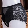 Womens Sexy Lace Crotchless Panties Low Rise Underwear Thongs G-Strings Breathable Briefs Ultra-Thin Knickers Underpants