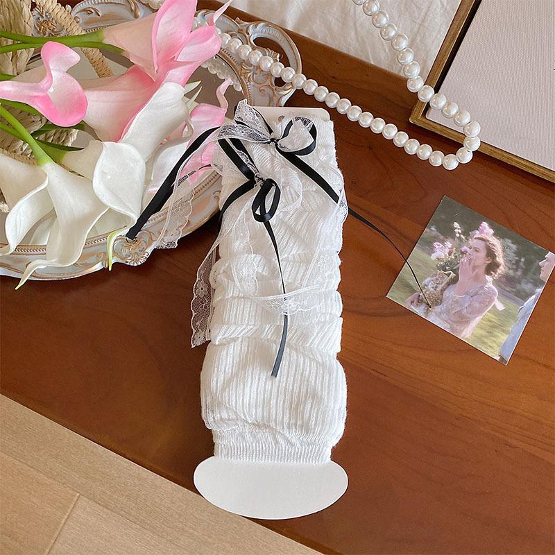 Bowknot Sleeves Bubble Socks Ballet Sleeves Thin Sweet Chic Lolita Calf Socks