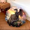 1 PC Automatic Folding Umbrella - Dragon Sunset Pattern, Portable & Foldable Design with 8 Ribs, Christmas Birthday Gifts