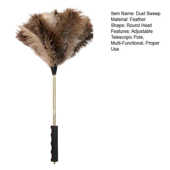Extendable Ostrich Feather Duster Long Handle Rugged Design Telescopic Pole Duster Reusable