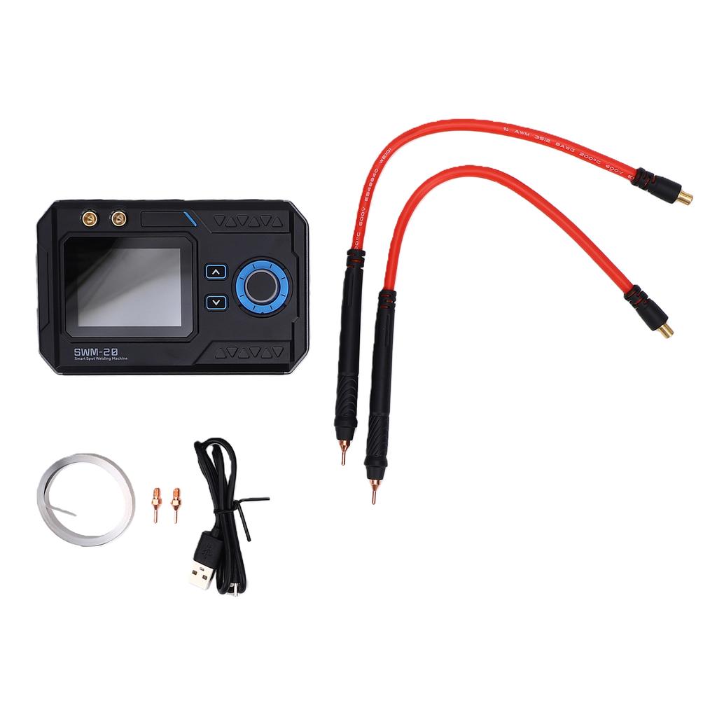 Spot Welder Battery Smart Welding Pen1200W Adjustable Output Double Pulse Brass Welding Pen Nib 2.4Inch LCD Screen for