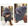 Hat, Neck, One Piece Women's Winter with Thick Velvet Riding Windproof and Cold Proof Electric Car Warm Hoodie