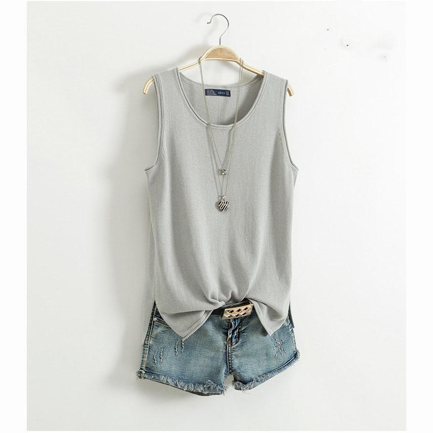 

Летняя женская майка женская I-образная без рукавов нижняя рубашка короткая верхняя одежда свободный топ однотонный S