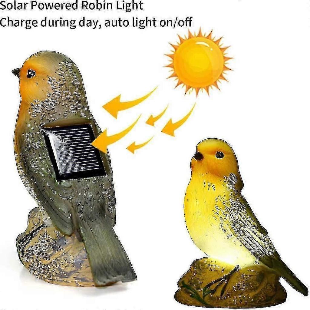 2024,2 Pack Solar Powered Bird Shaped Led Solar Lights Garden Decor Waterproof Outdoor Yard Lights