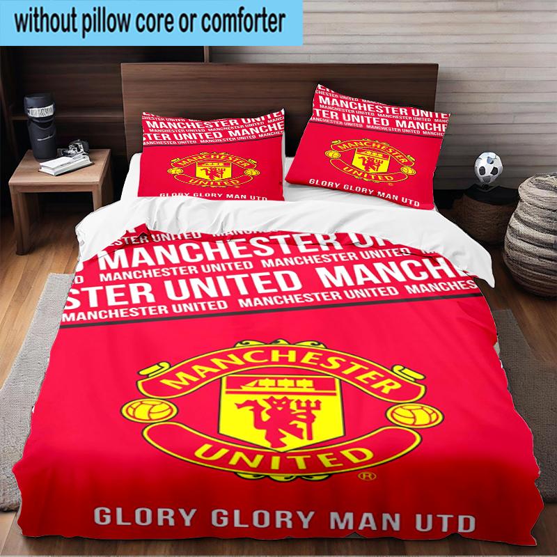 Manchester Crest 3PCS Bedding Set 2D Printing (Includes 1 Duvet Cover + 2 Pillowcases Coreless), Bedroom decor,Fan Gift