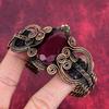 Faceted Kashmir Ruby Bangle Copper Wire Wrapped Jewelry Adjustable Cuff Bracelet Gemstone Handmade Bangle for Gifts Copper Wire Wrap Bangle